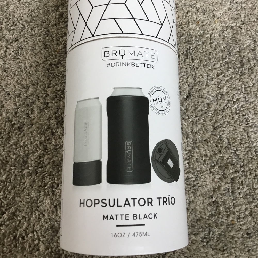 Brumate Hopsulator Trio Black w/Logo BevLock Lid from MUV Collection